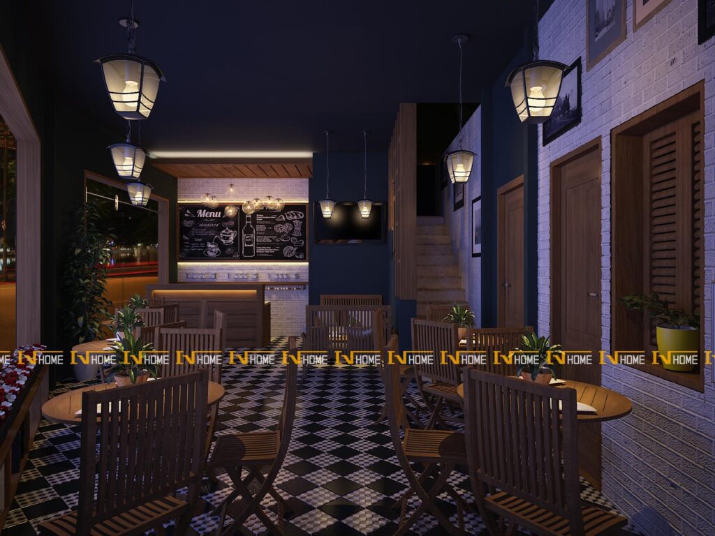 150208, thiết kế quán cafe 44 m2, phối cảnh 1.