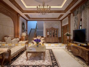 170526, Nội thất biệt thự 5 phòng ngủ với gác lửng.