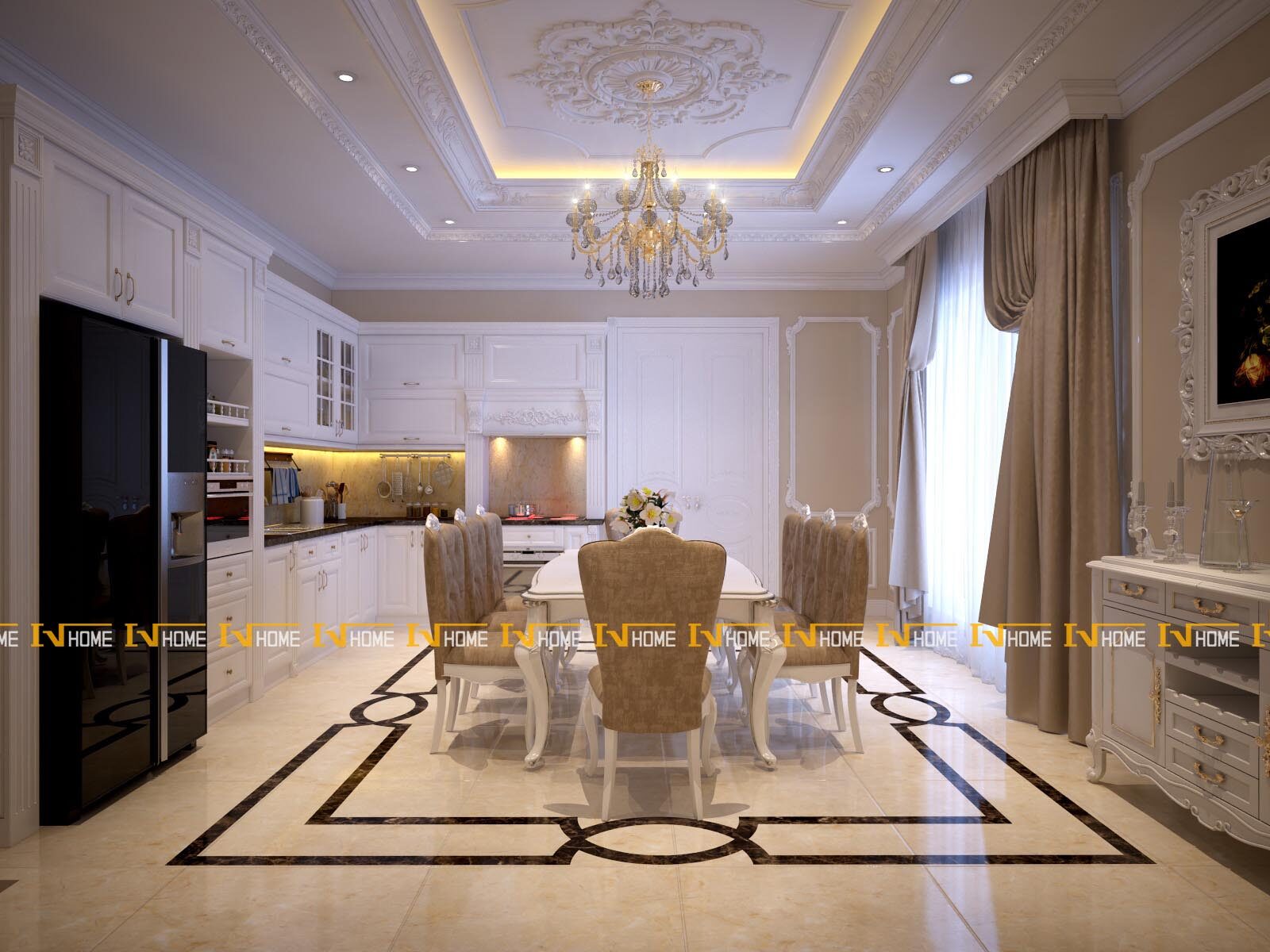 180324-1, phòng bếp và ăn, phối cảnh 1.