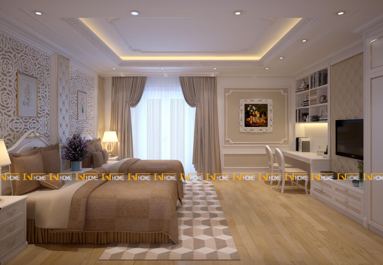 180324-1, phòng ngủ 3, phối cảnh 1.