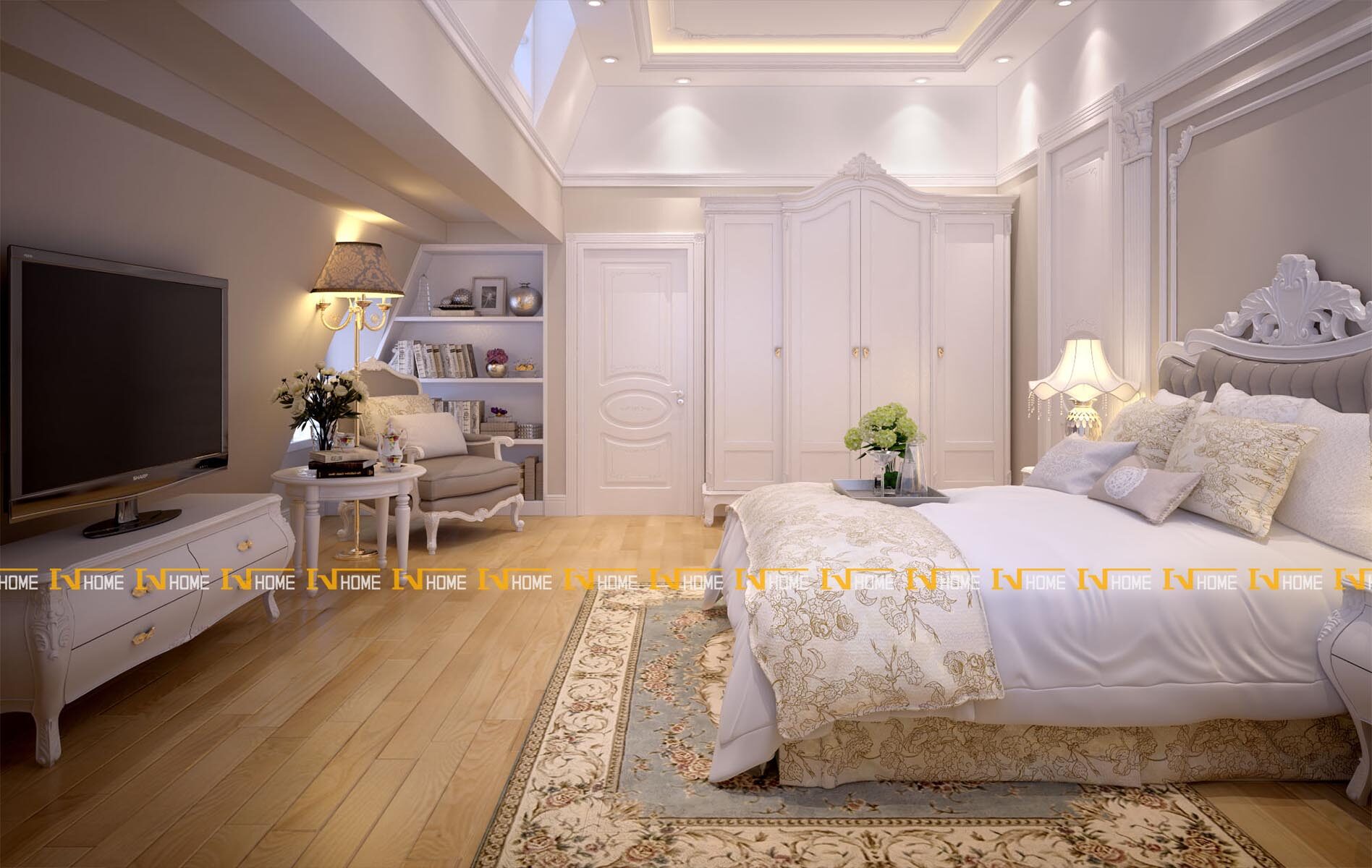 180324-1, phòng ngủ 4, phối cảnh 1.