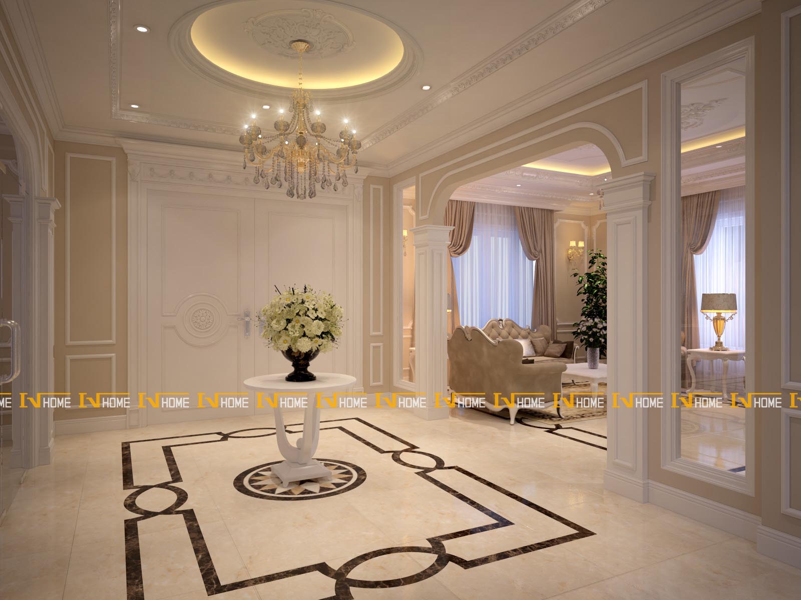 180324-1, Thiết kế nội thất biệt thự 3 tầng 150 m2.